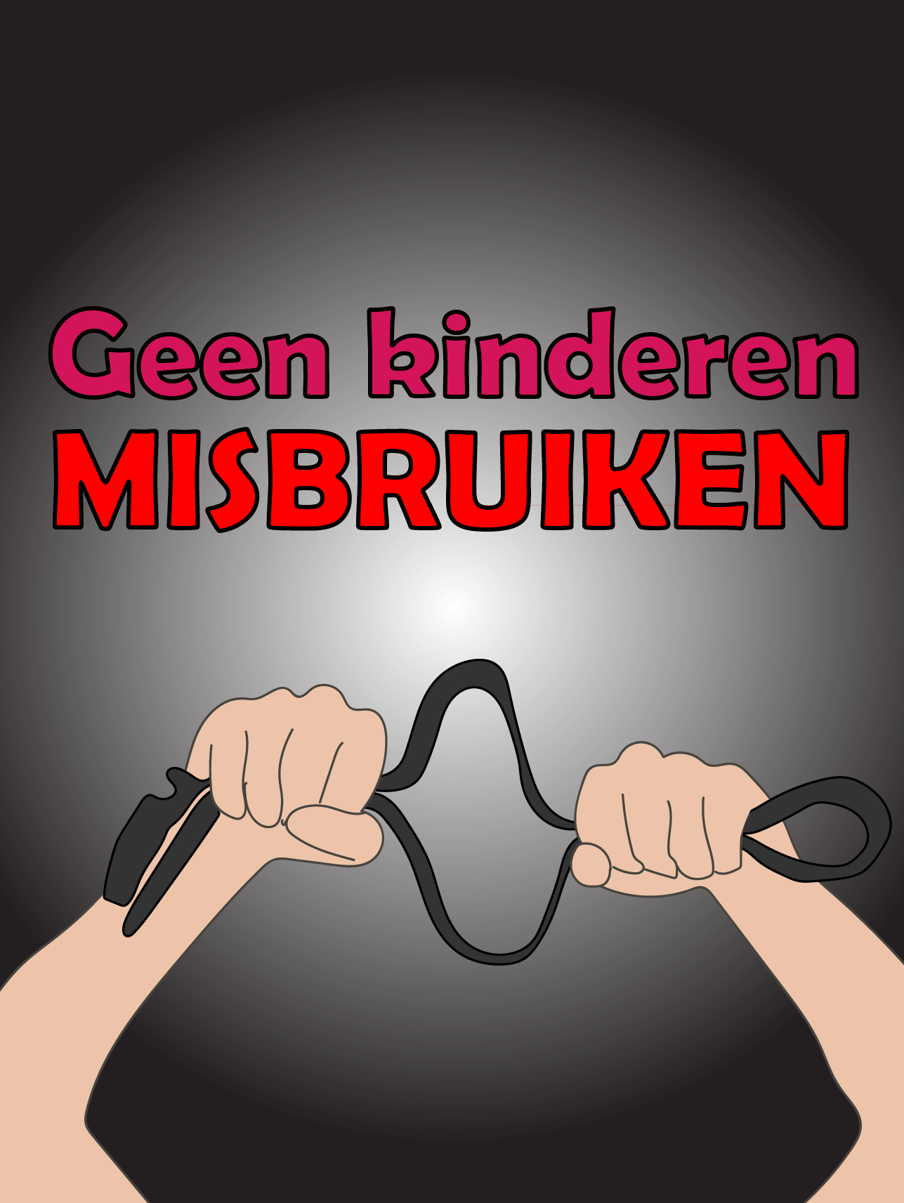 Poster tegen misbruik, maar je mag geen mensen laten zien